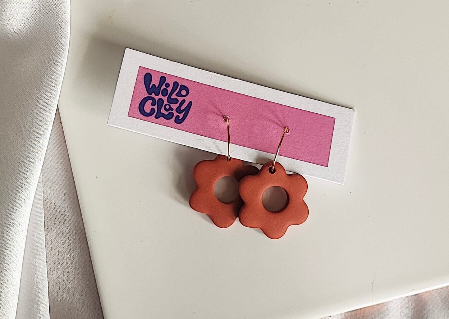 Cinnamon Flower Hoops