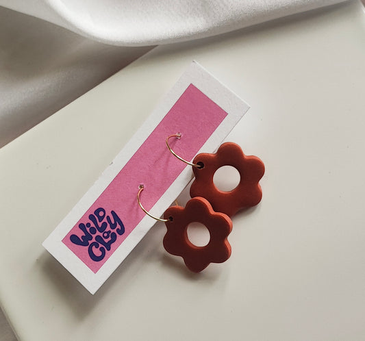 Cinnamon Flower Hoops