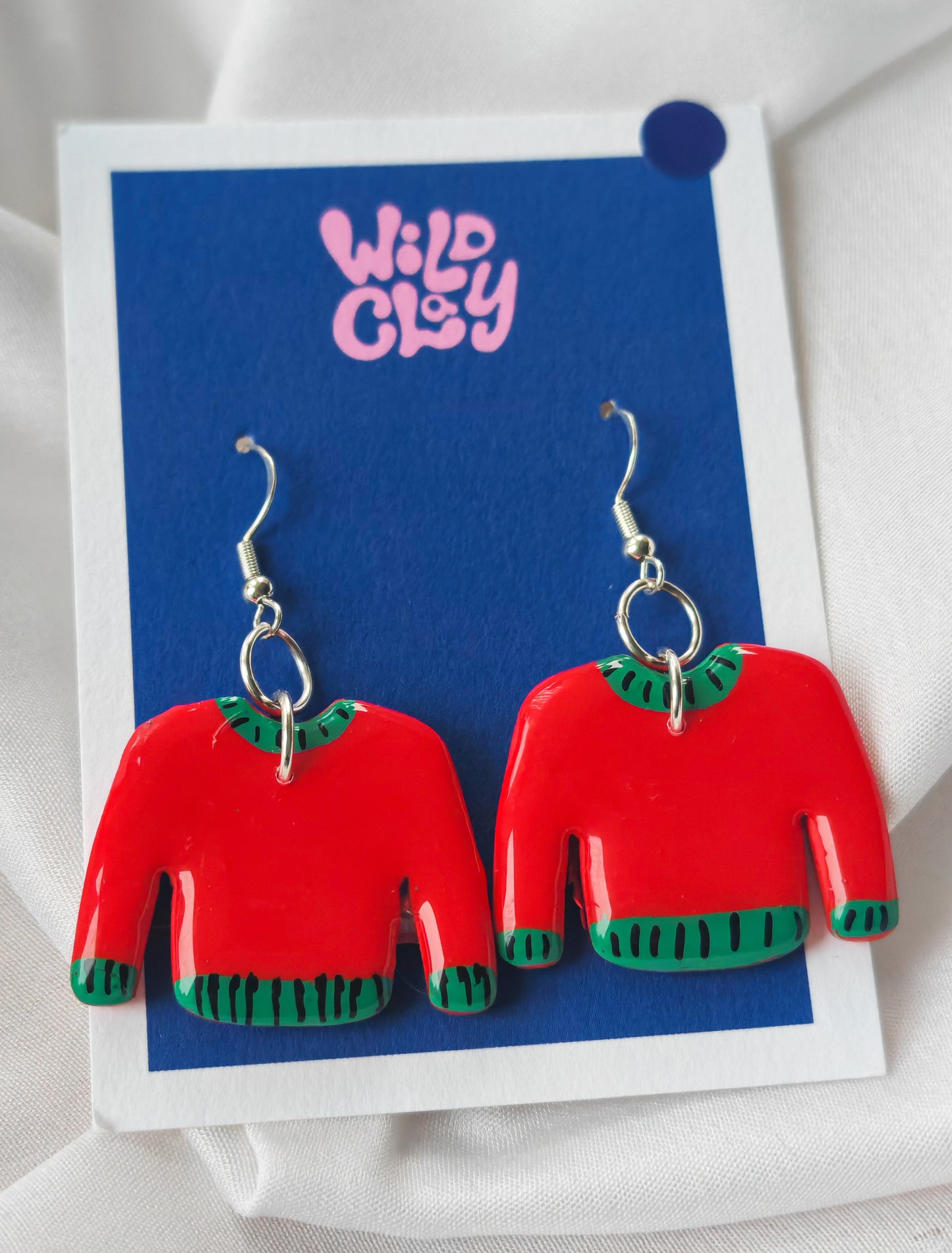 Green and Red Jumper Earrings