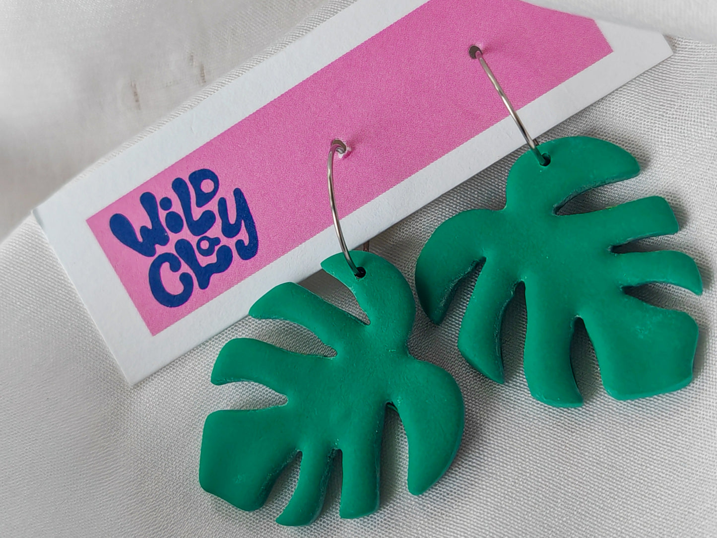 Monstera Hoop Earrings