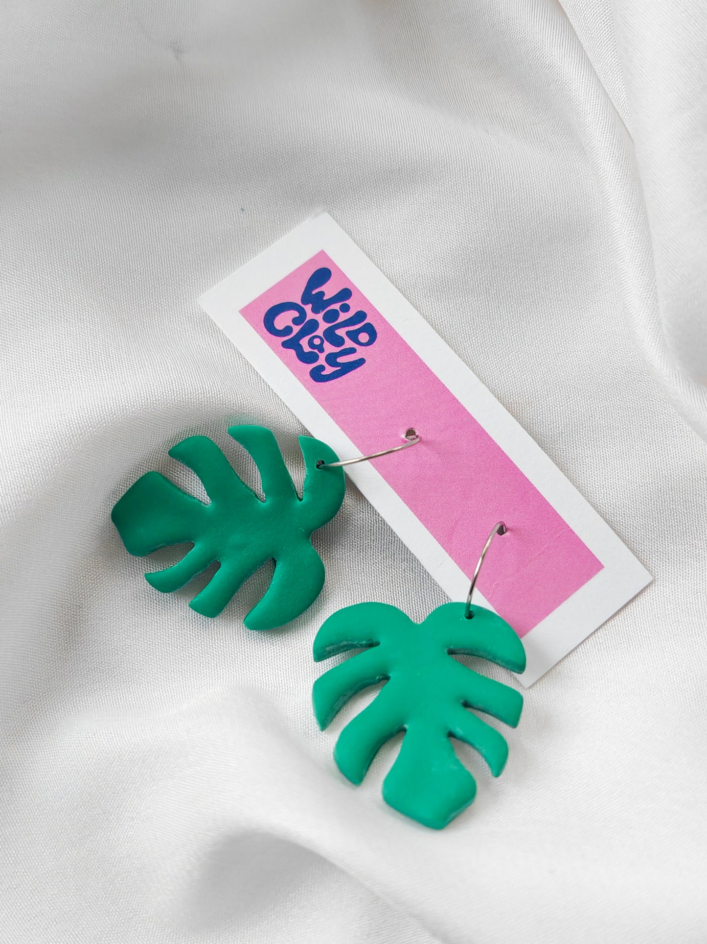 Monstera Hoop Earrings