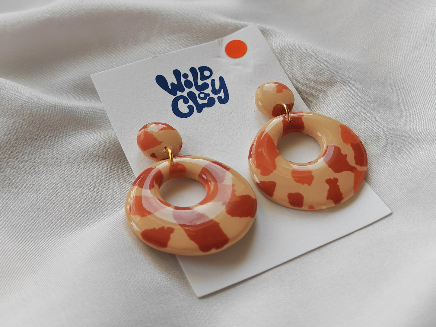 Shiny terrazzo retro hoop earrings
