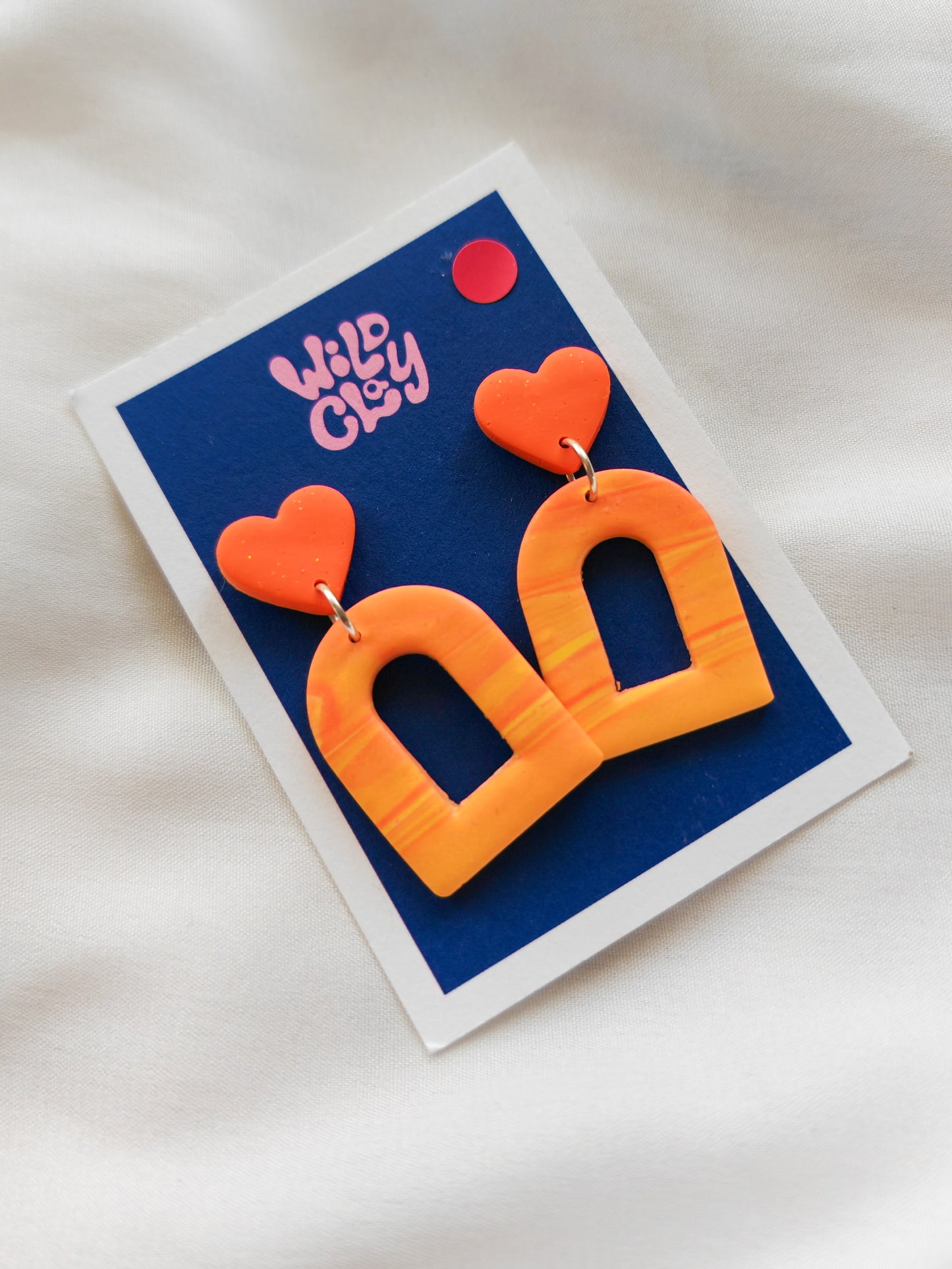Orange dangle drop earrings