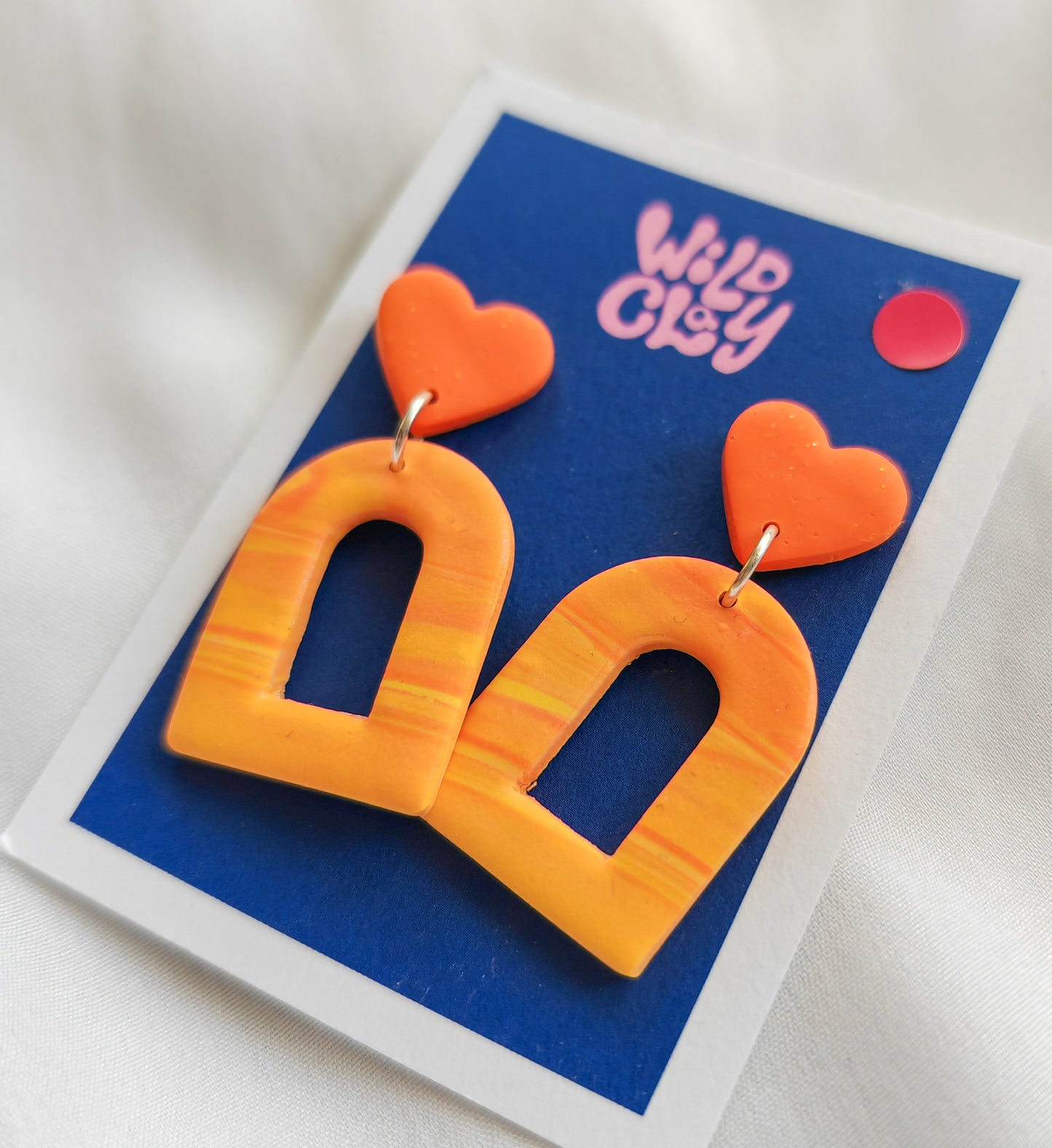 Orange dangle drop earrings