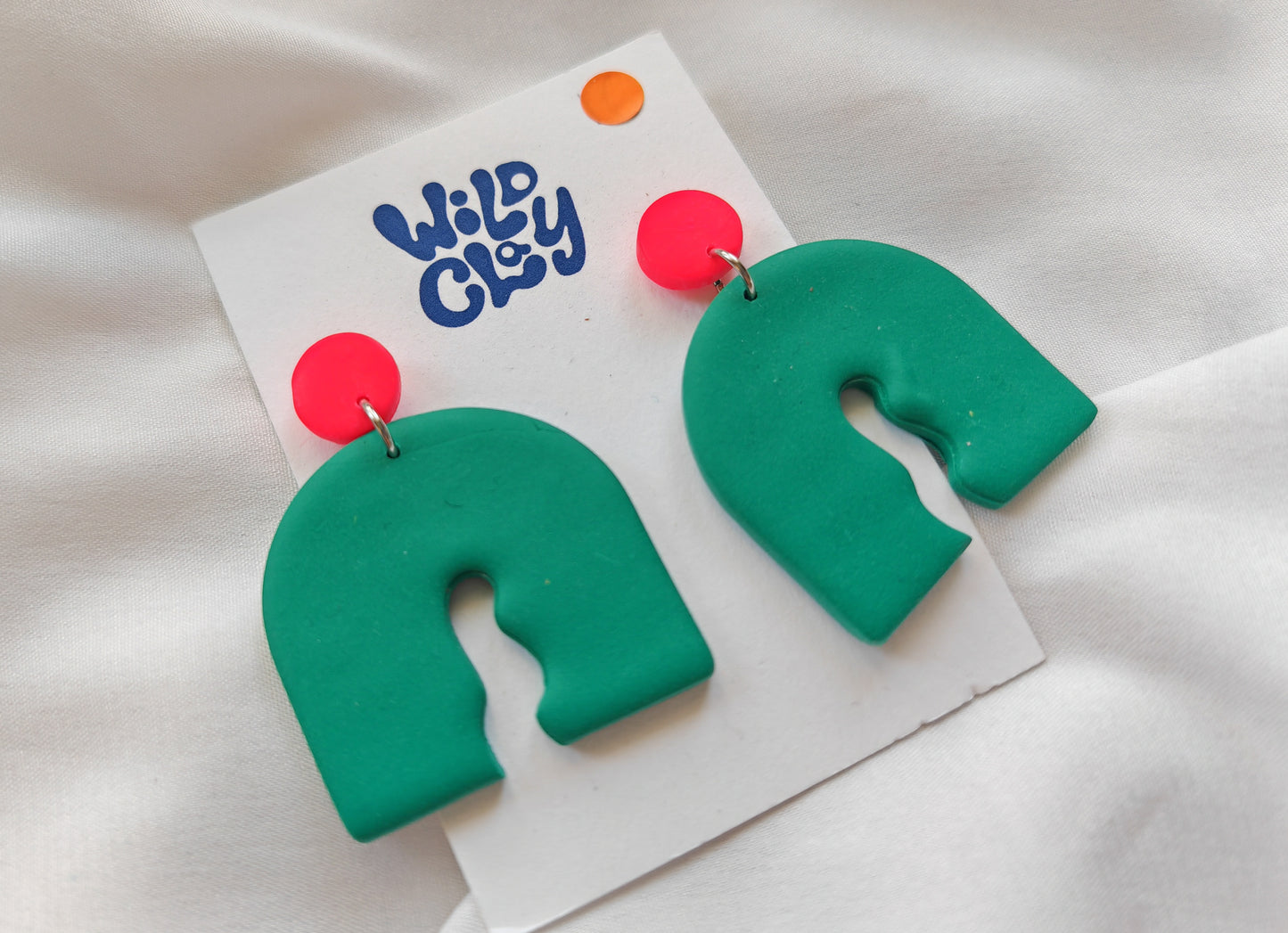 Teal large dangle drop earrings