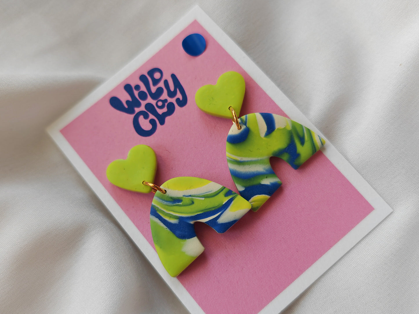 Lime marble arch earrings