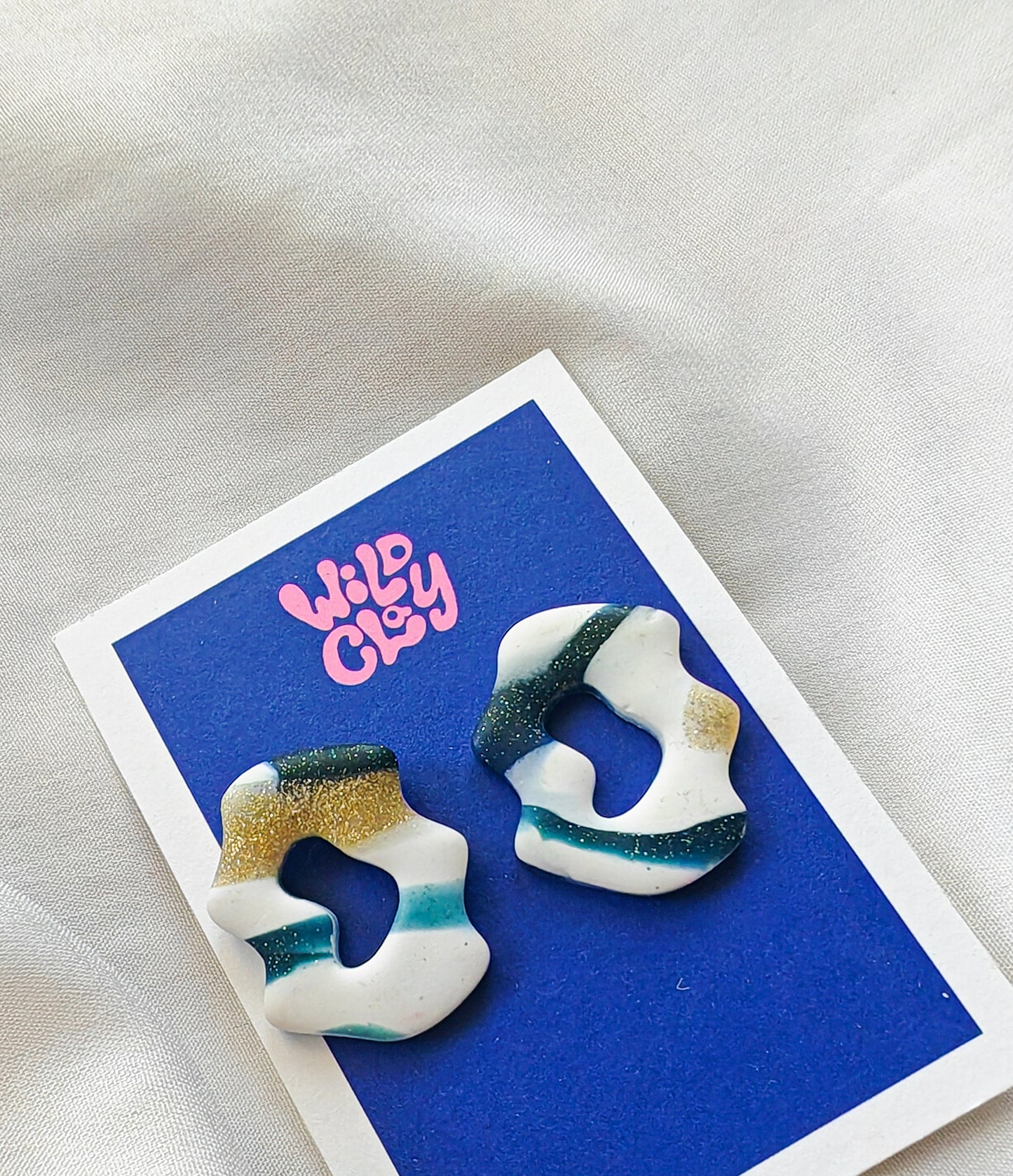 Statement stud marble earrings
