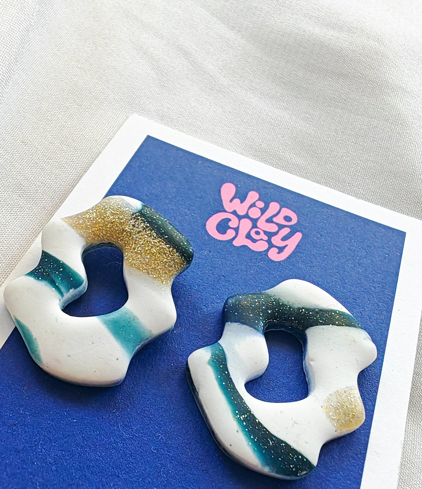 Statement stud marble earrings