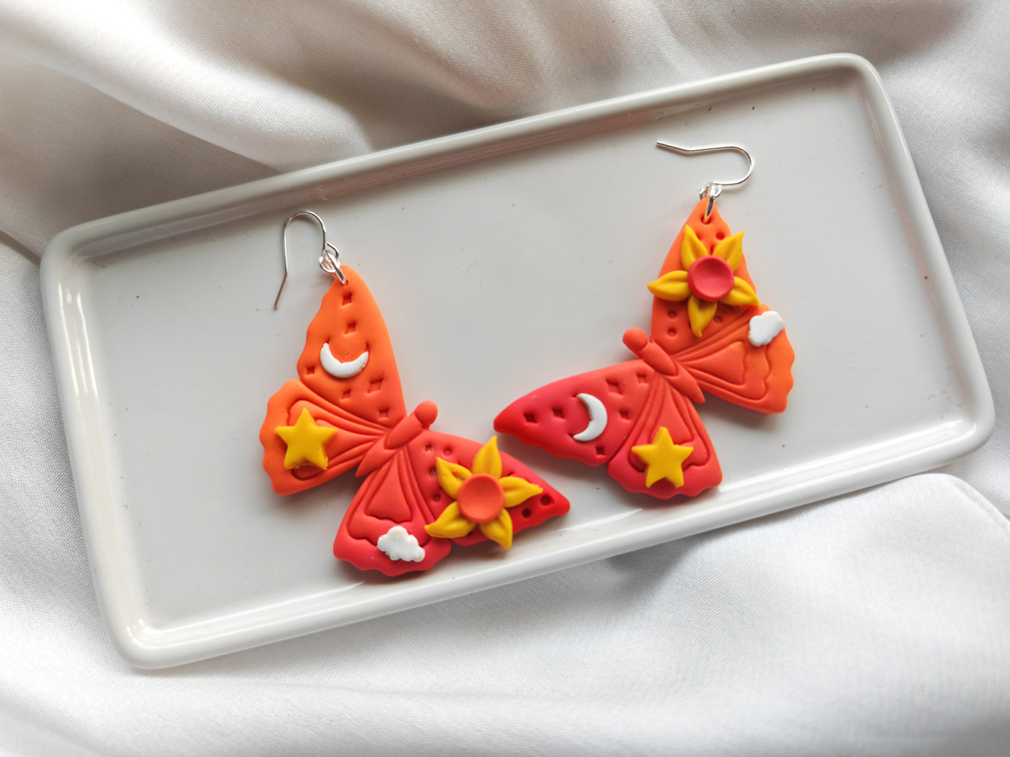 Sunset vibes statement butterfly earrings