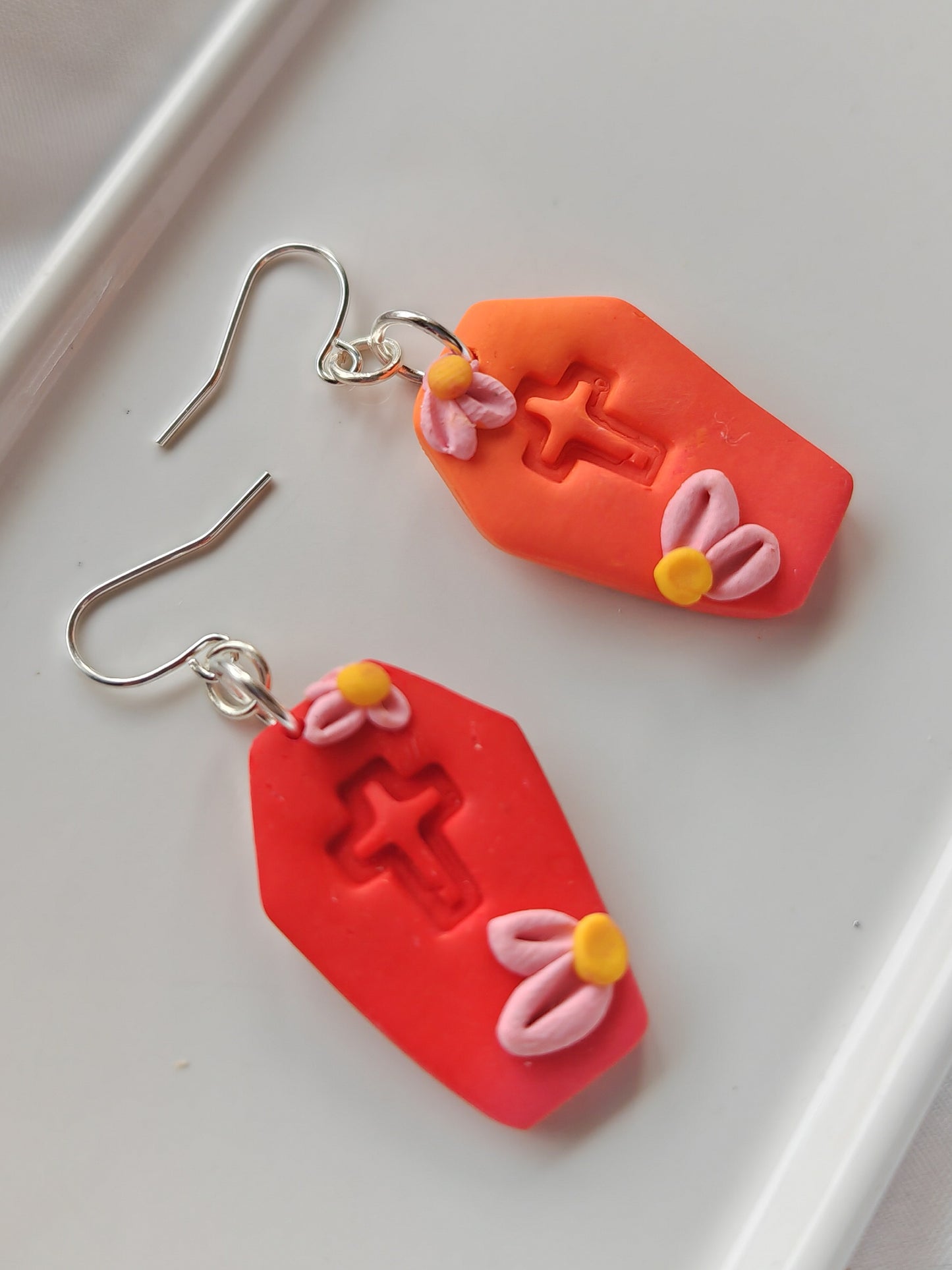 Sunset vibes coffin dangle earrings