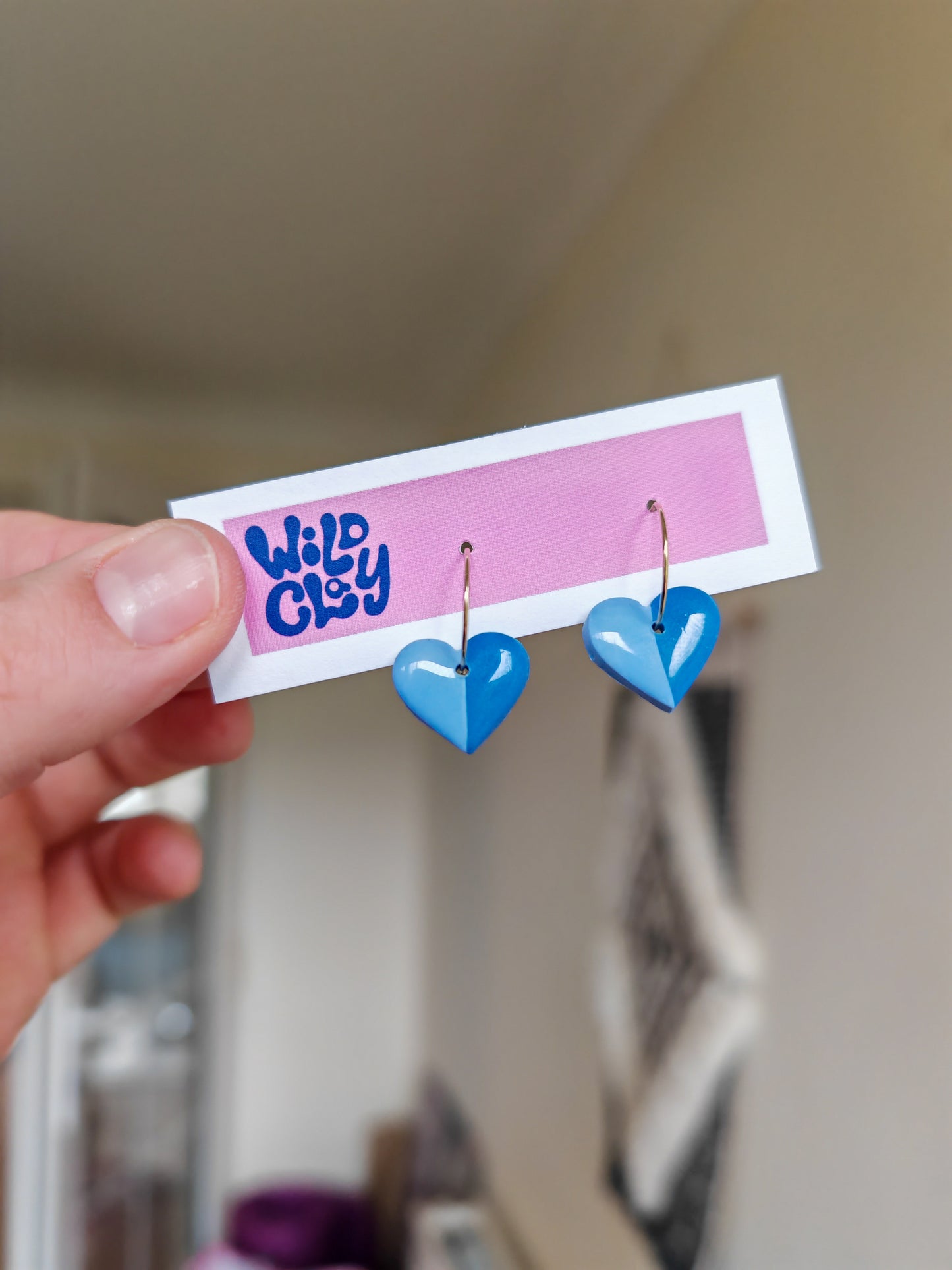 Blue heart hoops