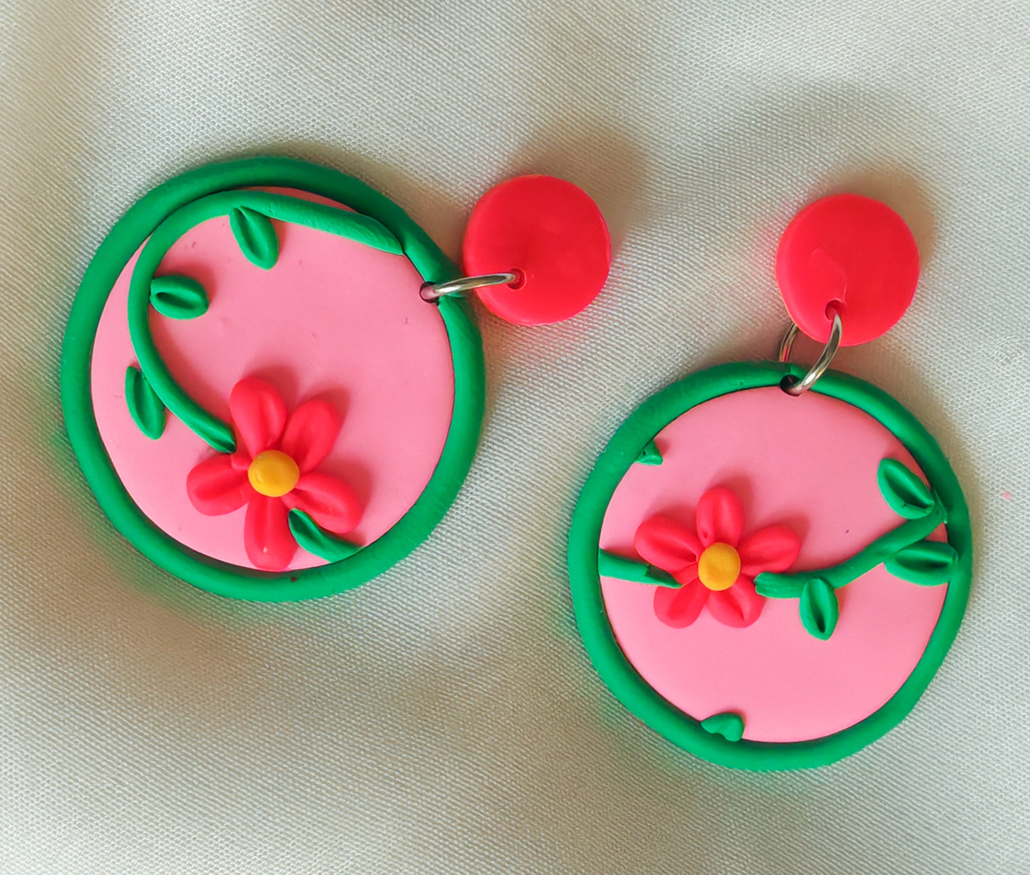 Pink floral circles