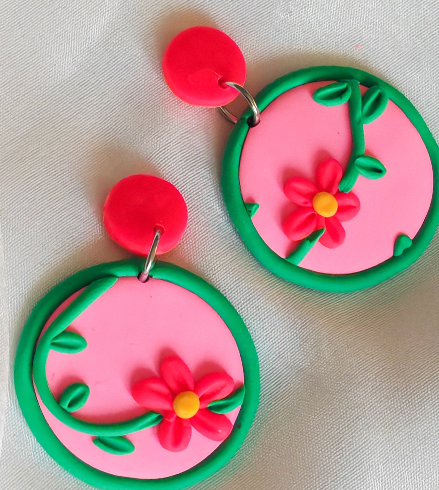 Pink floral circles