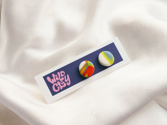 Multicolour circle studs