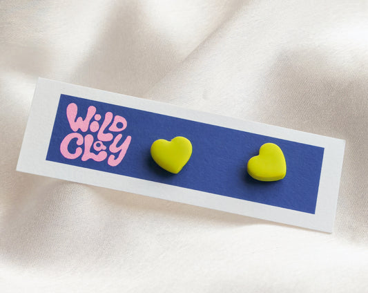 Mini green heart studs