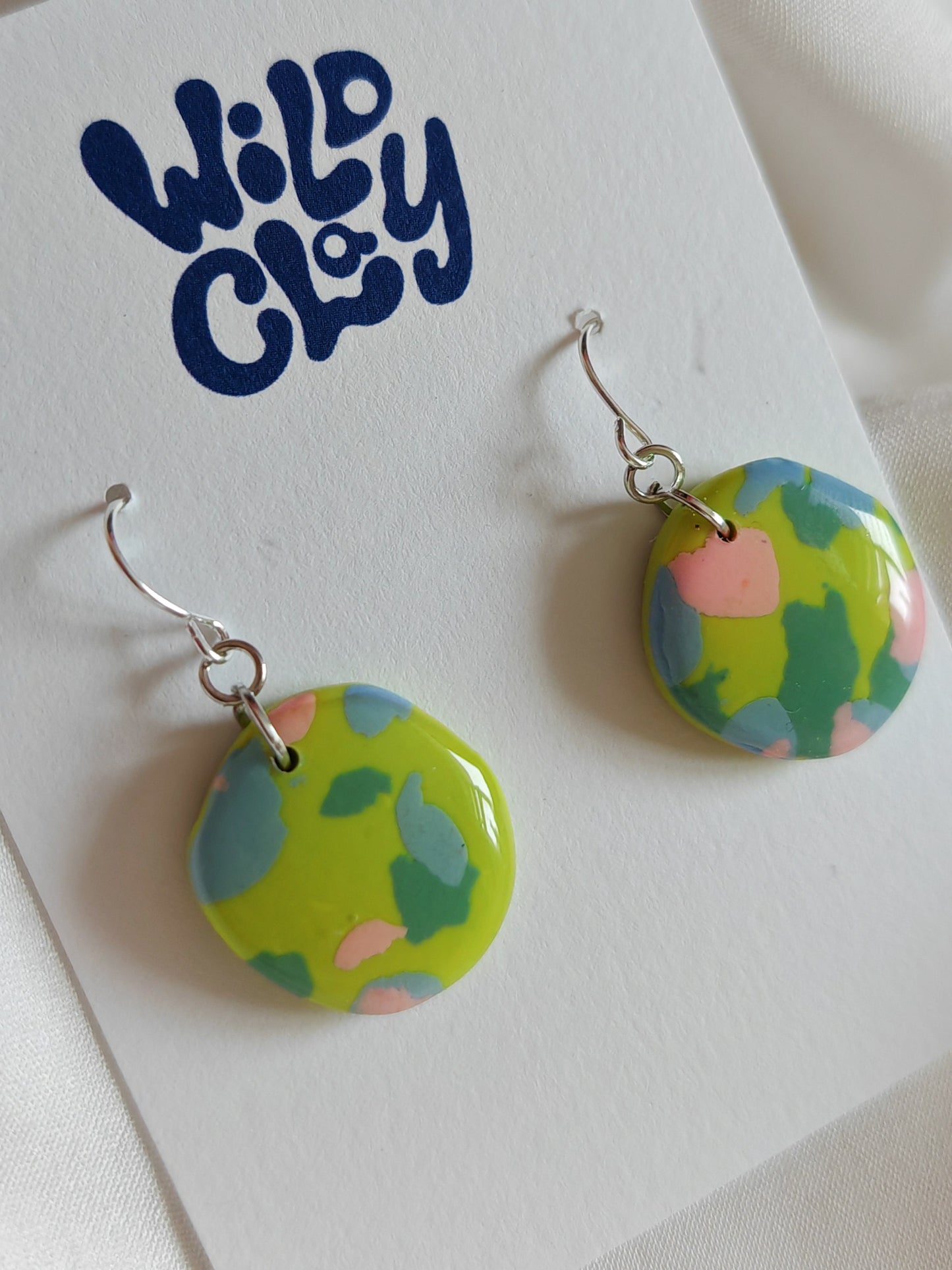 Mini terrazzo dangle earrings
