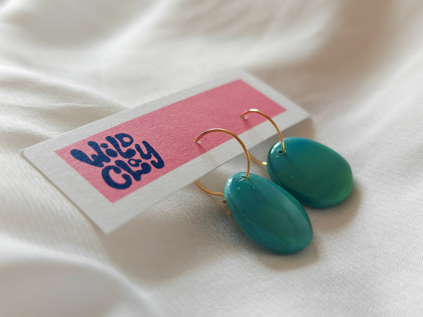 Turquoise charm hoops