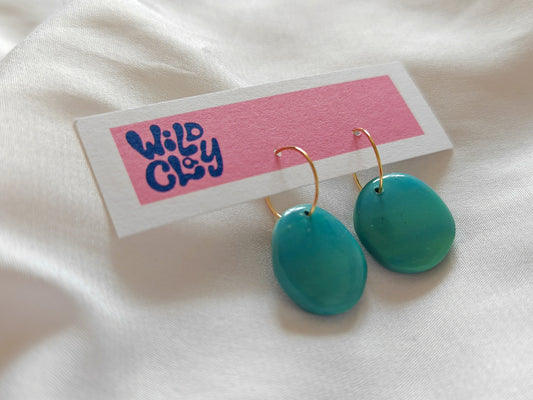 Turquoise charm hoops
