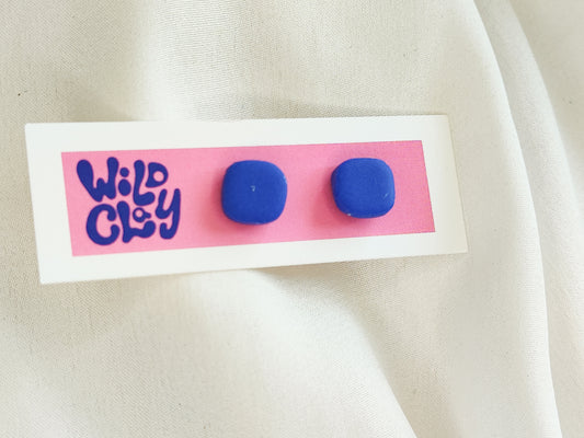 Square Studs - Blue