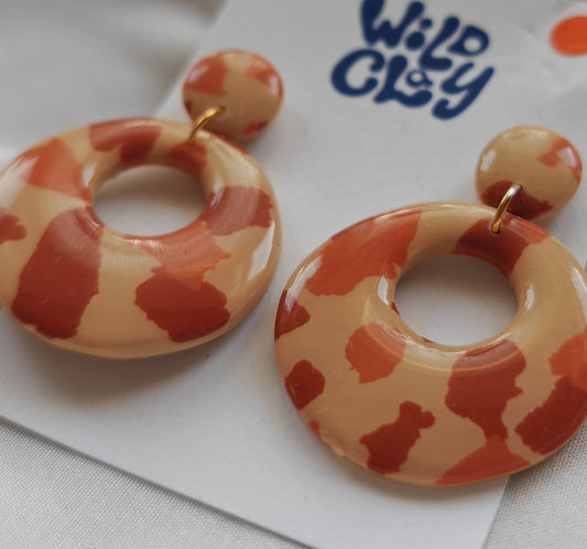 Shiny terrazzo retro hoop earrings