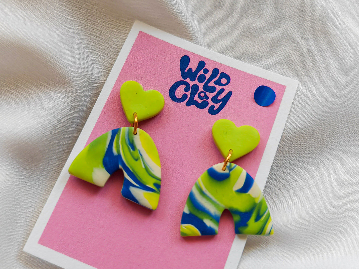 Lime marble arch earrings