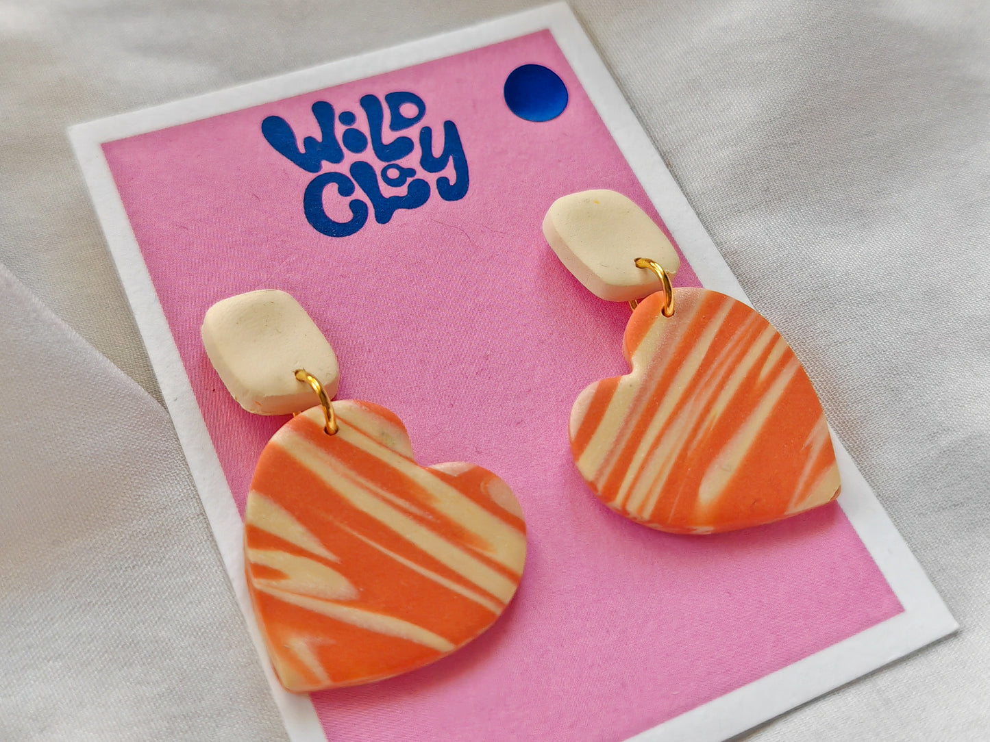 Heart marble earrings