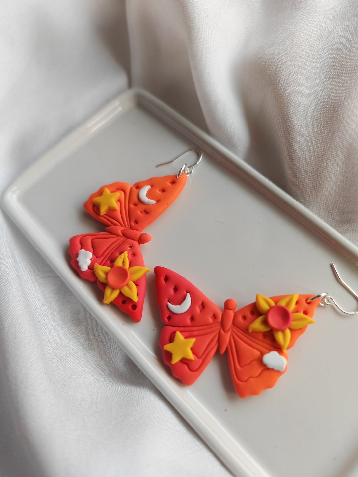 Sunset vibes statement butterfly earrings