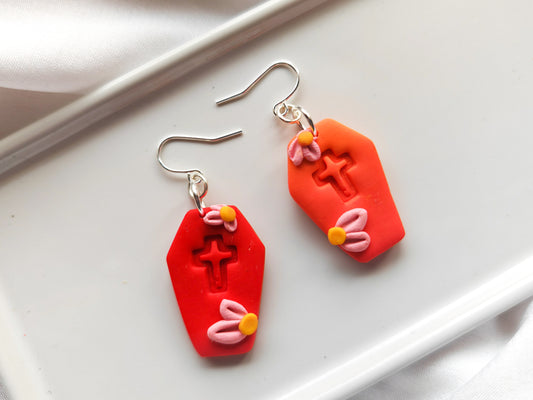 Sunset vibes coffin dangle earrings