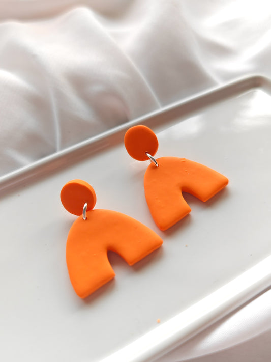 Orange arch earrings