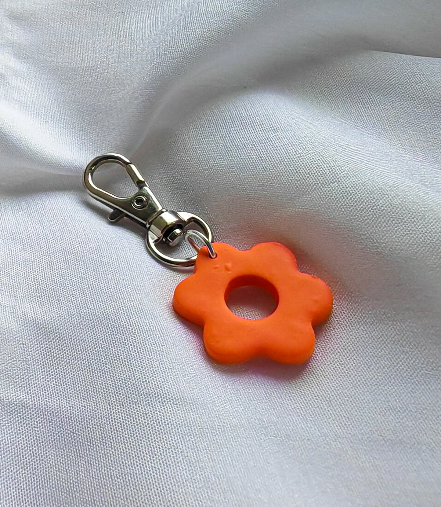 Orange flower keyring/charm