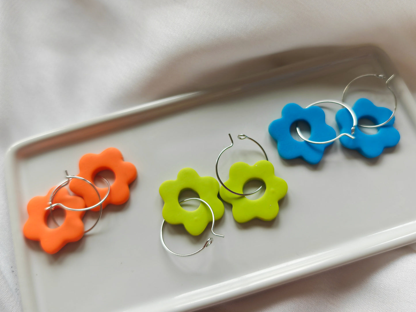 Colourful flower hoops