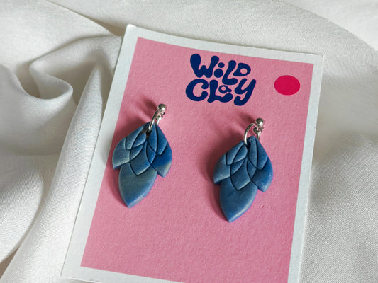 Navy leaf earrings