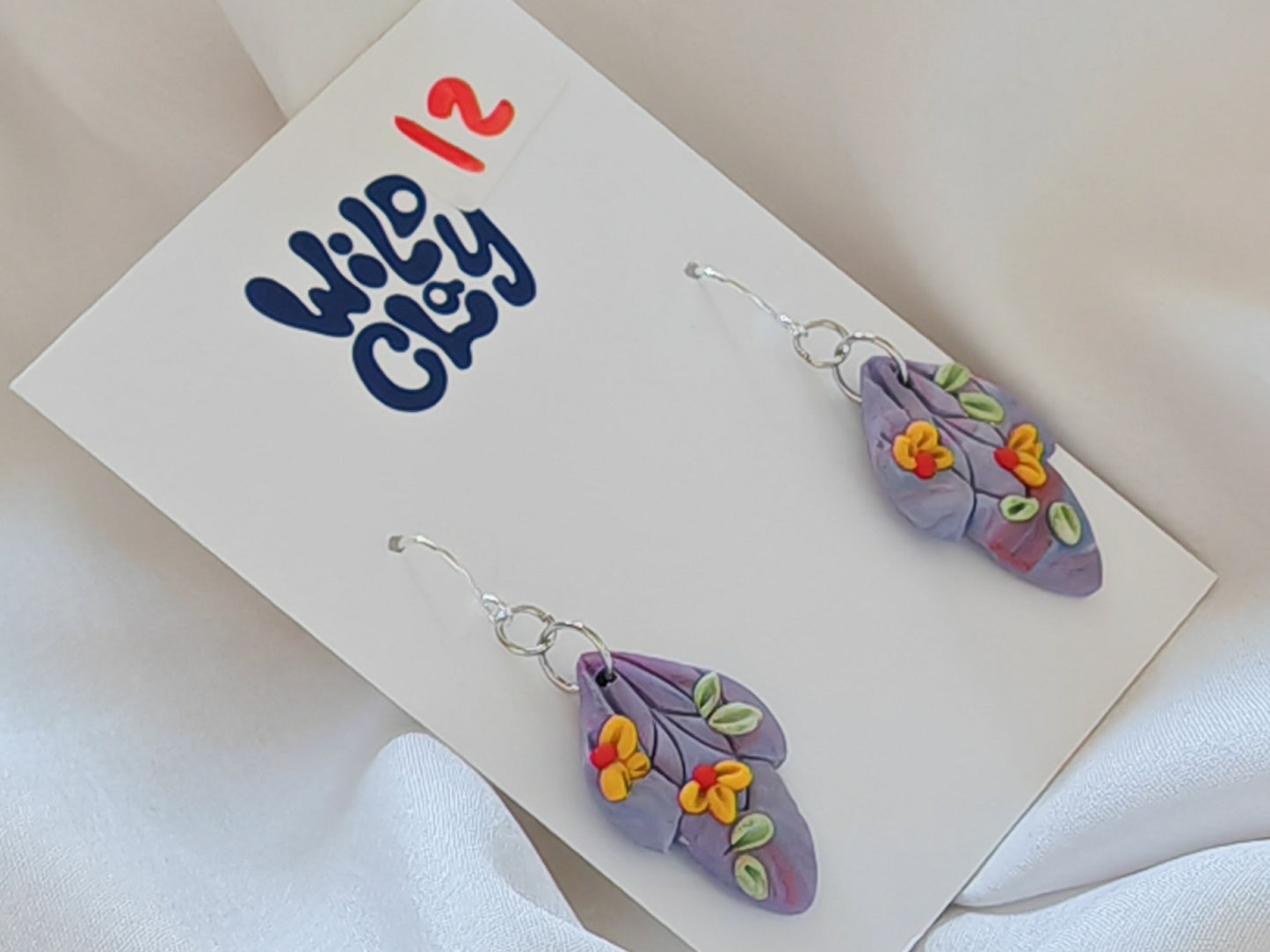 Lilac floral earrings