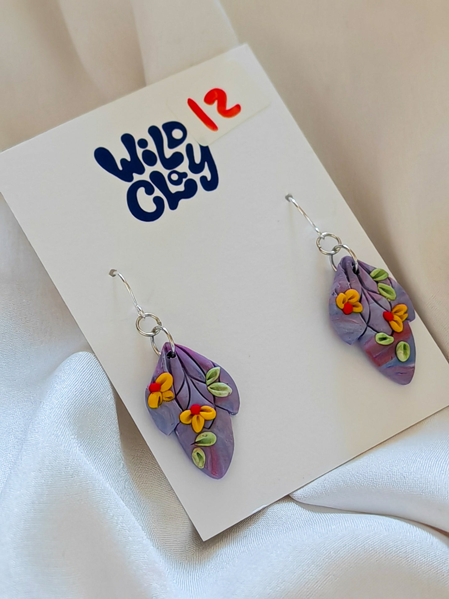 Lilac floral earrings