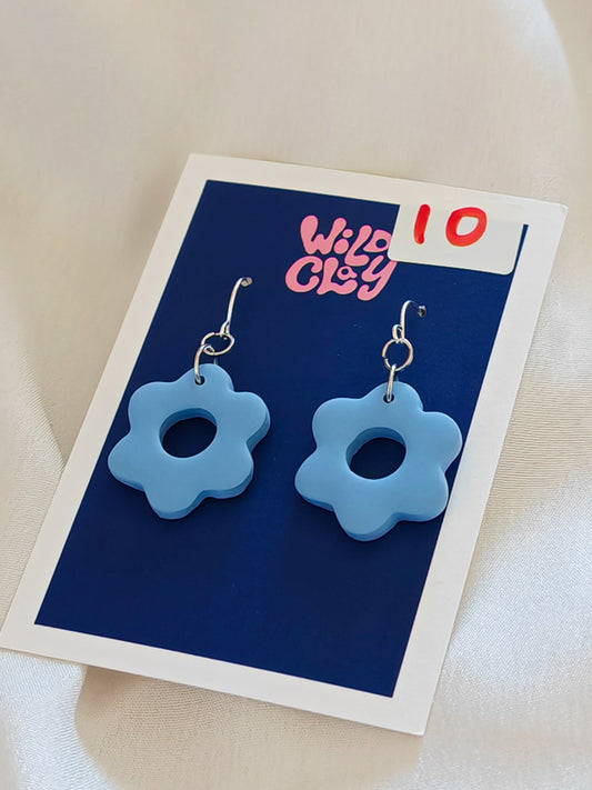 Baby blue flower earrings